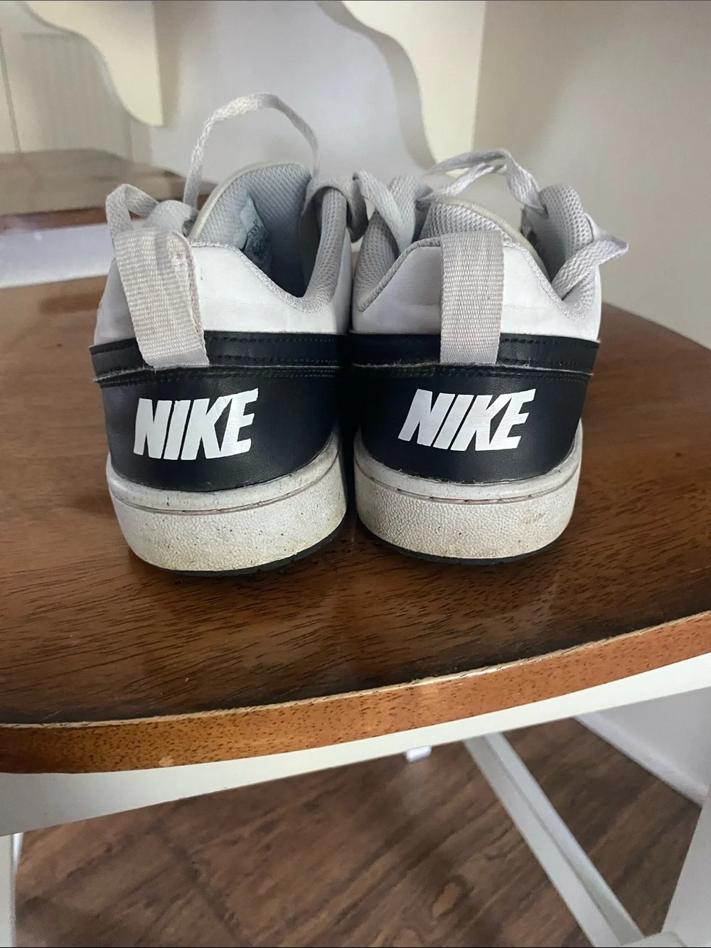 Nike White and Black Court-Style Sneakers